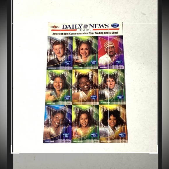 daily news American idol commemorative fleer trading cards sheet - Picture 1 of 12